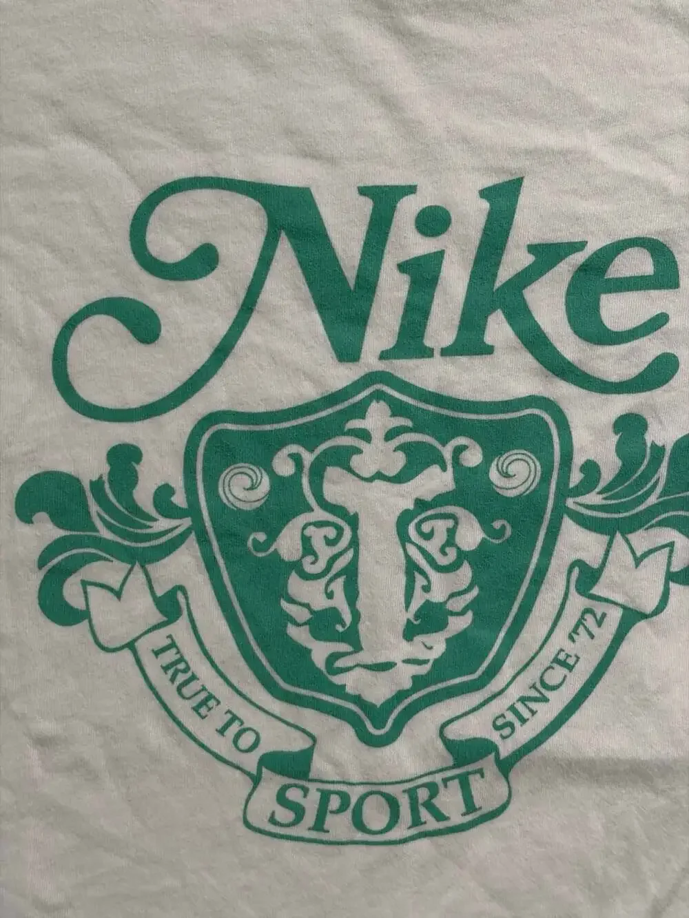 Vintage Nike White Graphic T-Shirt True To Sport Since 72 Logo XL